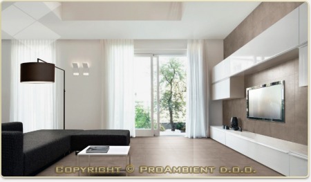 Keramika v dnevni sobi