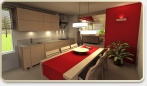 3D izris pohištva v stanovanjski hiši v Renčah